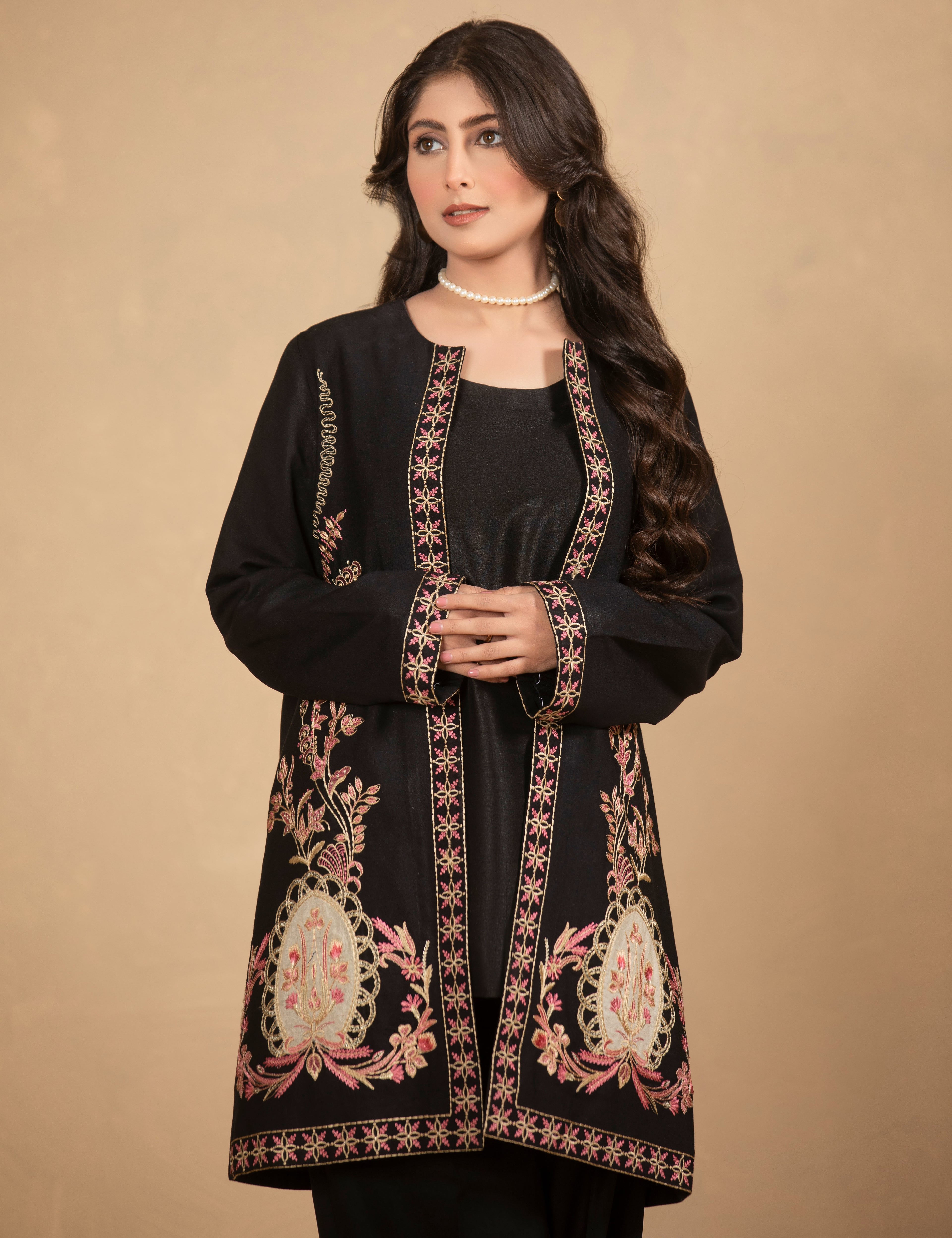 Embroided Jacket-TA01-3pc