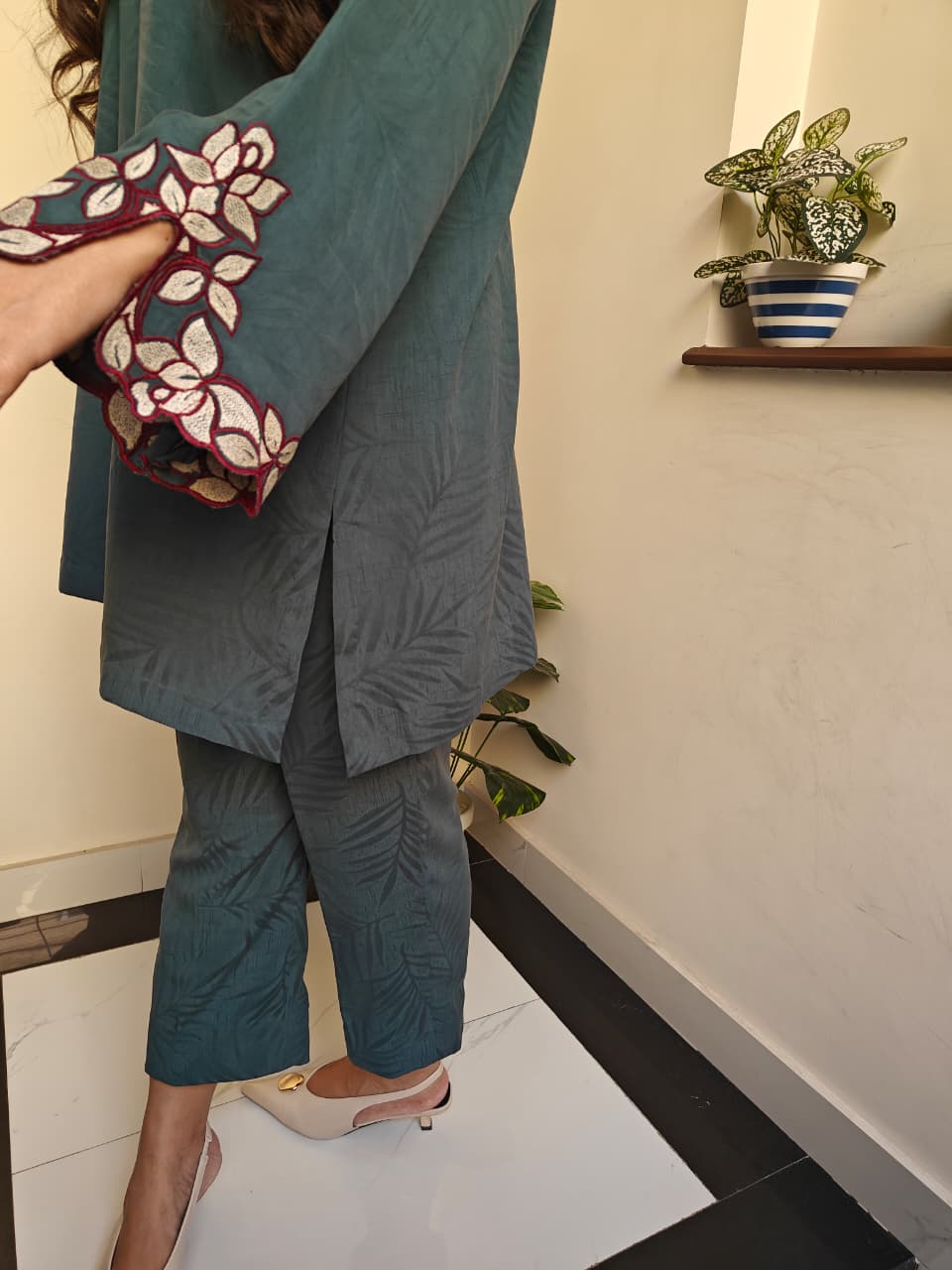 Zinc Embroided Suit-TA11-2Pc