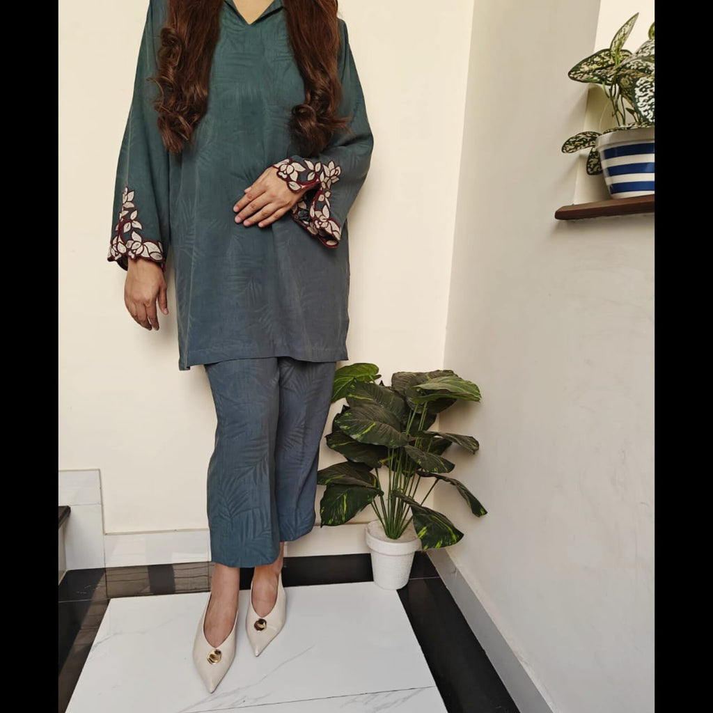 Zinc Embroided Suit-TA11-2Pc