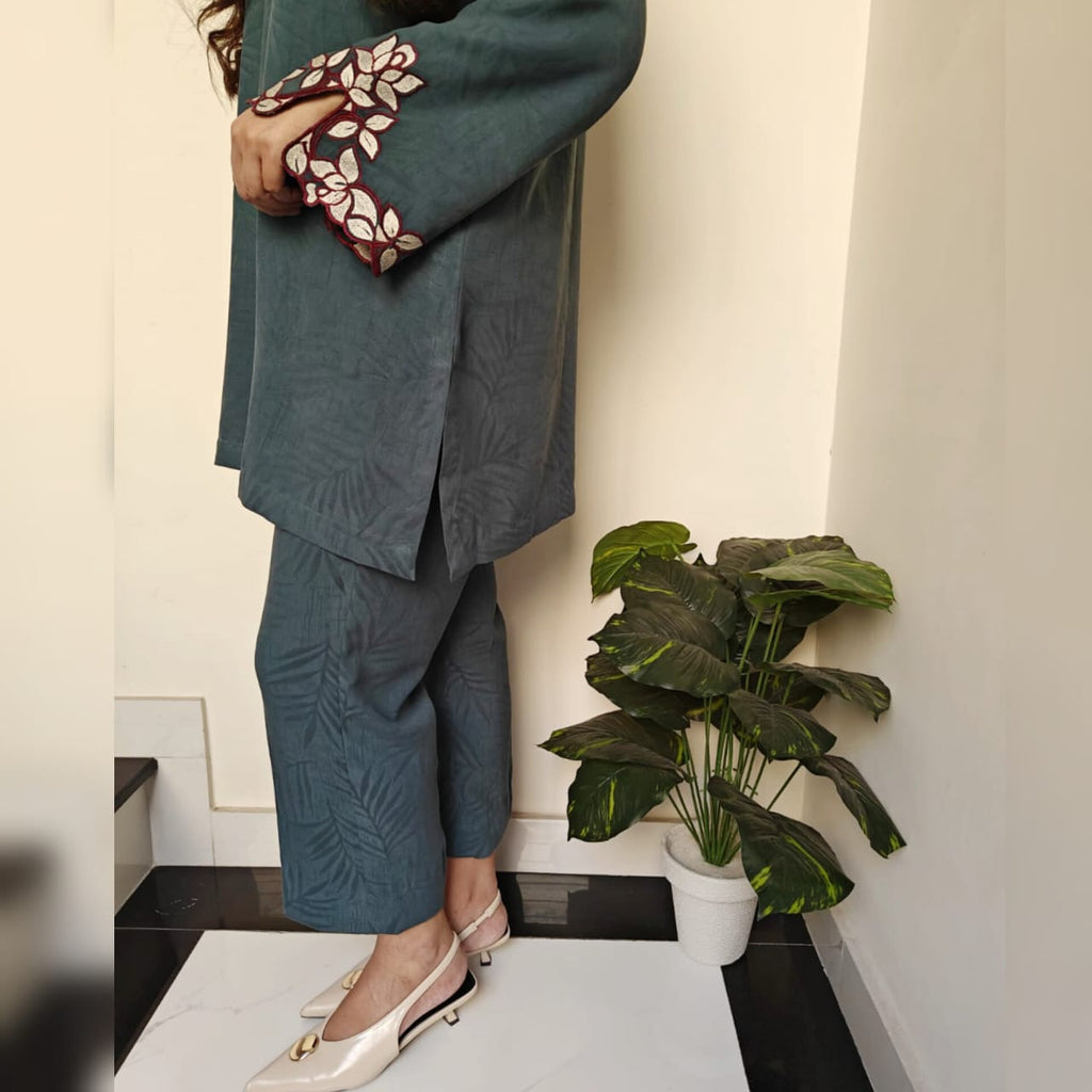 Zinc Embroided Suit-TA11-2Pc